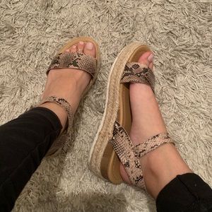 Snake Print Platform sandals